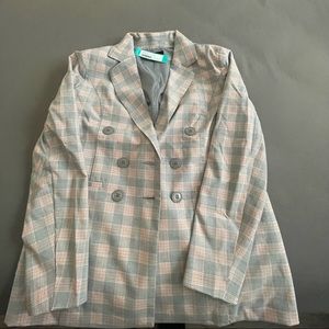 Never Worn Checkered Double breasted blazer
